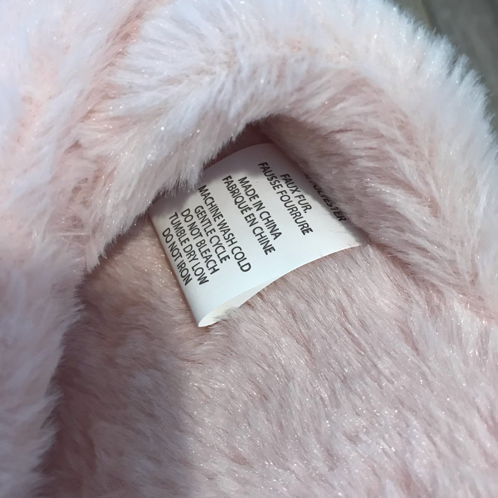 NEW Splendid Pink Faux Fur Slippers M/L 8-11 - Picture 4 of 5